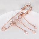 Crystal Flower Safety Decorative Pins Brooch Clip Clasp Pin Tassels Pins for