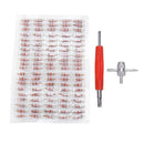 100 Pcs Tire Valve Stem Core Valve Core Removal Tool + Dual Head Valve Core W5V7