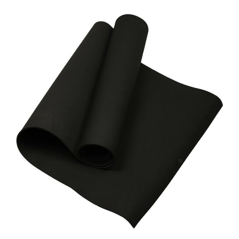 Portable Yoga Mat Thick Pad Fitness Cushion Non Slip Exercise Black & Jump Rope