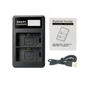 LP-E6 Battery Dual Slot Charger LCD USB Input For Canon EOS 80D 70D 60D 6D 5D