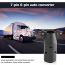 7 Way RV Blade to 6 Way Round Trailer Wiring Plug Adapter Light Connector