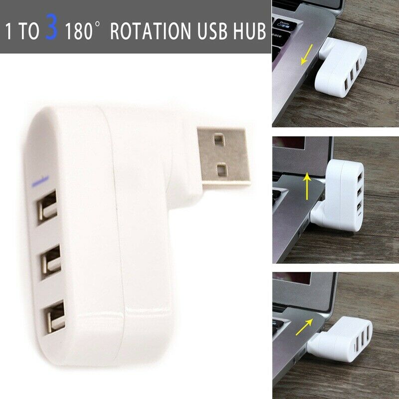 High Quality For Laptop For PC Hub USB Rotate Splitter Mini Adapter 3 Ports