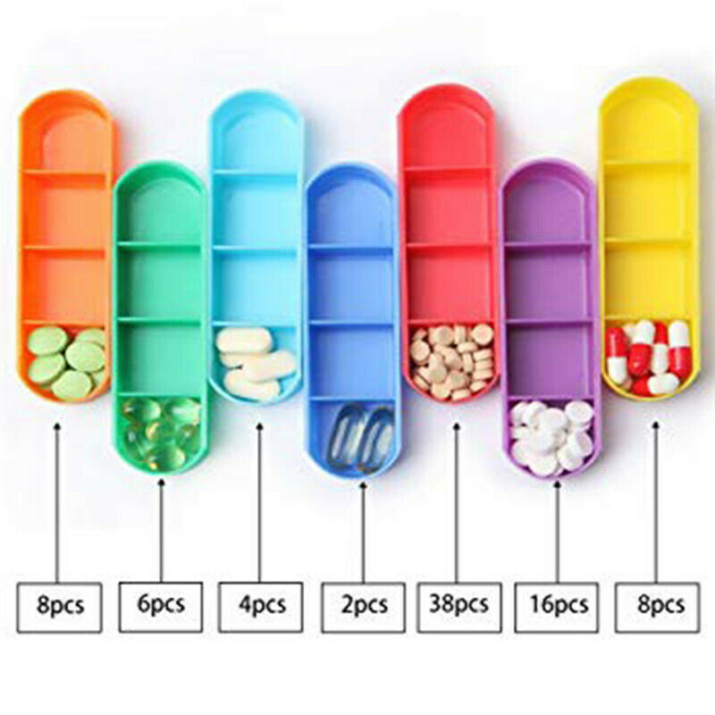 1Pc 28 Squares Weekly 7 Days Tablet Pill Box Holder Medicine Storage Organi N3M9