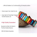 Handmade Multi Color Natural Stone Tube Beads Leather Couples Bracelets GifSEAU