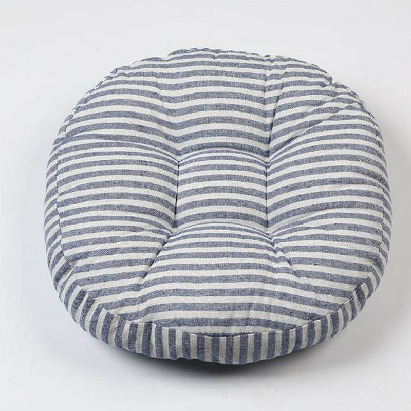 45cm Tatami Cushion Handmade Pillow Floor Chair Seat, Cotton, Blue Strips