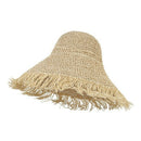 Fringed Straw Hat Bow Wide Grass Female Summer Hat Beach Visor Outdoor VacatS3Q1