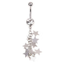 Cascading Sparkling Star Belly Bar Piercing Navel Ring Body Jewelry Gift F5S6