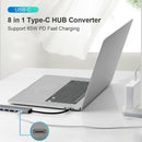 USB Ports 8 in1 Type-C HUB Converter 4K HDMI 2 USB3.0 C PD SD/TF RJ45 Adapter UK