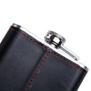 6oz Stainless Steel Hip Flask Faux Leather Wrapped Flagon Wine Pot Portable