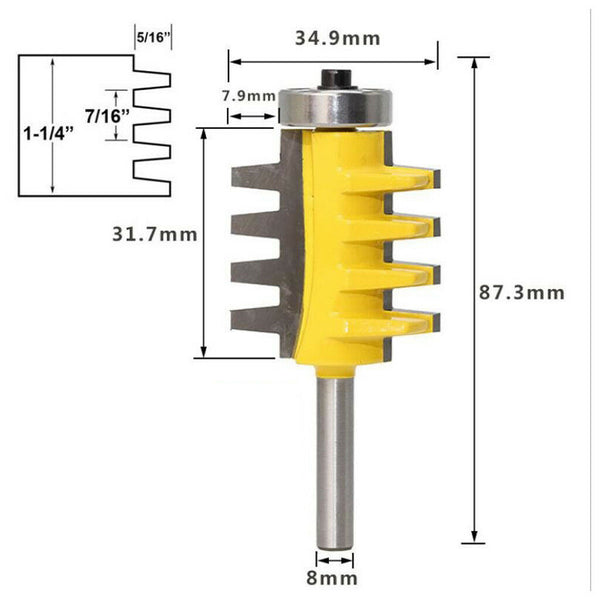1-1/4" Reversible Shank Finger Glue Joint Router Bit Cutter Wood Milling Bit