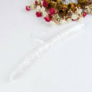 5 X White Satin Padded Clothes Hook Hanger