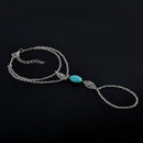 Women's Punk Chunky Slave Chain Link Hand Harness Finger Ring Bangle Bracelet