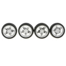 4 Pieces 40mm Wheel Rims Rubber Tyres for RC Drift Car DIY Kits Replacement