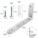 8Pcs Corner Brackets 3 X 5 Inch,Right Angle Bracket 304 Stainless Steel ove