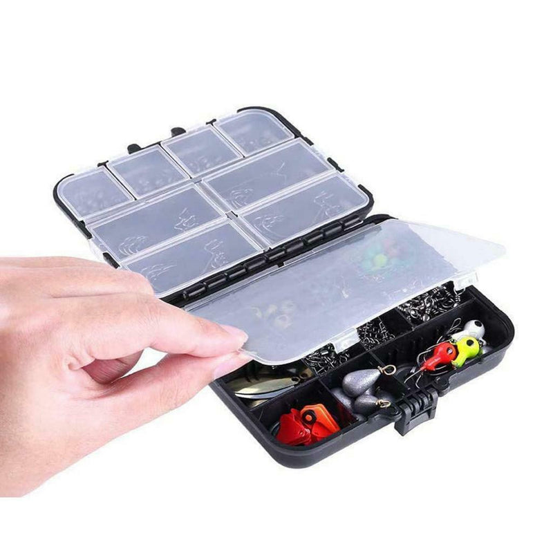 187 Pieces Fishing Accessories Kits Jig Hooks Fishing Set with Tackle Box