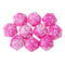Set of 10 Pink White D20 Acrylic Dice for RPG D&D Gaming Twenty Sided Die