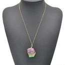 Rainbow Stone Natural Crystal Chakra Rock Chain Quartz Pendant Necklace Jewelry^