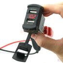 2x Car Boat 4.2A 5V Dual USB Socket Charger Adapter Red LED Voltage Voltmeter