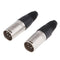2x Metal 4Pin XLR Male Cable Connector, for Pro Microphones