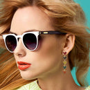 Multicolor Heart Long Dangles Earrings Crystal Ear Drop Women Jewelry Gift