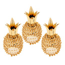 3 Pieces Iron Craft Pineapple Shape Pendant Ceiling Lamp Shade Golden