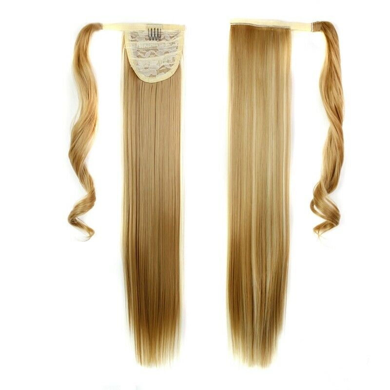 60Cm Long Straight Clip In Hair Tail False Hair Ponytail Hairpiece With Hai S1W7