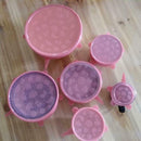 6x Reusable stretch Lid Silicone Wraps Seal Vacuum Cover Keeping Food Fresh Wrap
