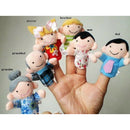 6 Pc Soft Plush My family Finger Puppet Set Includes Grandma Granddad Siste