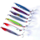 7Pcs Sinking Lead Fishing Lures Set Metal Jigs Hook Fishing Tackle Equipmen