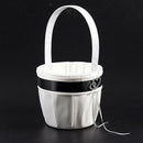Flower Girl Basket for Wedding Collection Traditional White+black
