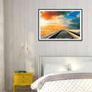 Painting By Numbers Kit DIY Sky Railway Hand Painted Canvas Oil Art Picture