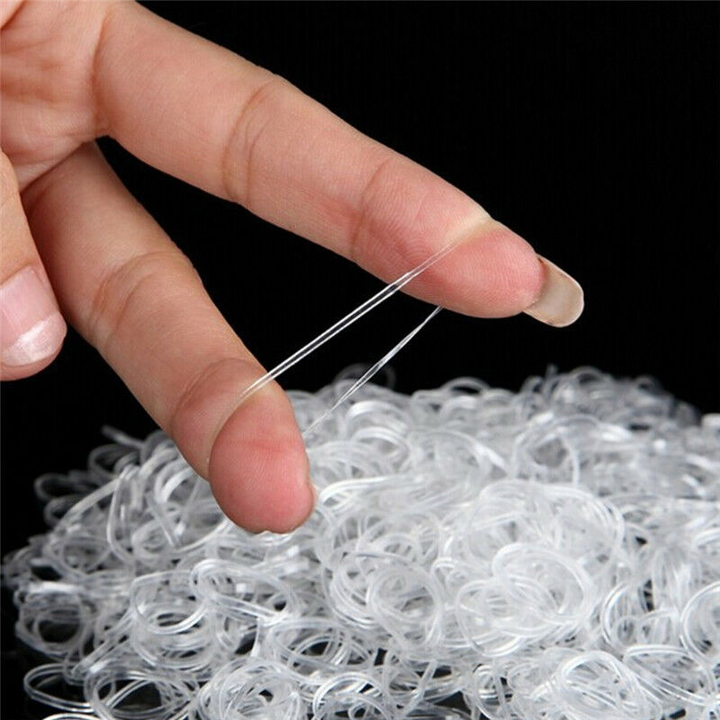 300PCS Transparent  Rubber Braiding Hair Band Hairope Elastic Ponytail Holde ME