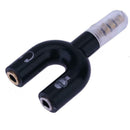 3.5mm Stereo Audio Jack Earphone Headphone 2 Way U Splitter Adapter A