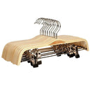 10 Pack Solid Finish Wooden Trousers/Skirt Hangers with Anti-Rust Clips Coa B3Z7