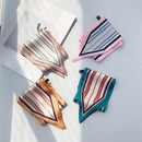 New Women'S Square Scarf Silk Head Stripe Double-Sided Small Scarf Scarf Re