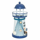 Deco Mediterranean Style Lighthouse Iron Candle LED Light House Decoration