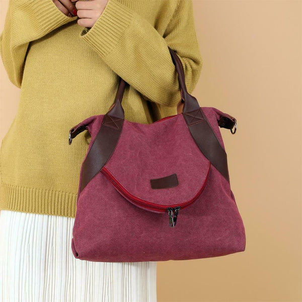 Women Large Totes Shopping Bag Handbag Shoulder Messenger Bags (Wine Red) SN9F
