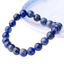 Natural 8mm Lapis Lazuli Beads Bracelets Unisex Elastic Bangle Jewelry Gif FT