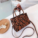 Women Handbag Animal Pattern PU Shoulder Portable Messenger Bag (Brown)