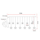 LED Curtain String Light 8Mode Star Moon Plug Night Light  (EU Warm Light)