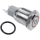 19mm Self Locking Blue LED 24V Stainless Steel Push Button Switch SPDT I8T1