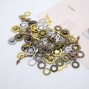 100Pcs/Lot Punk Mixed Gear Cog Pointer Charms Pendants DIY Jewelry Findings
