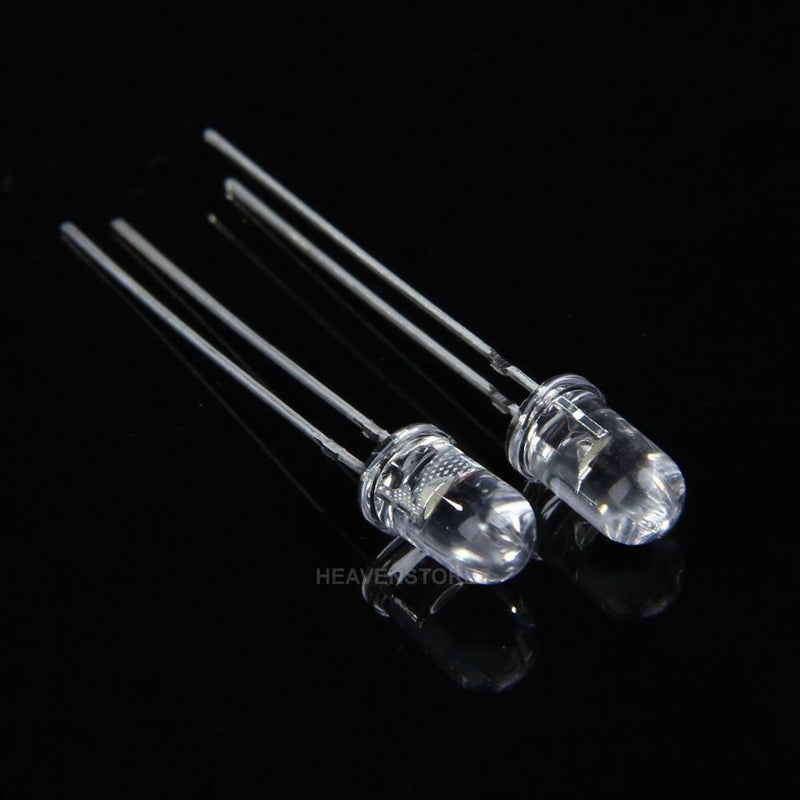100Pcs 5mm White Ultra-Bright LED Light Lamp Emitting Diodes 15000MCD  hv2n