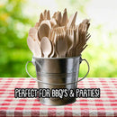Disposable wooden tableware 200 pieces - 50x spoons, 50x forks, 50x knives, R5B8