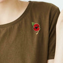 Poppy Flower Crystal Pin Brooch Clothes Lapel Shirts Backpack Plants Badges