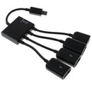 4 in 1 Micro USB HUB Adaptor with Powered , Charge OTG Host Cable Cord Adapter