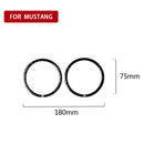 2pcs Carbon Fiber Speaker Frame Stickers Red+White+Blue for Ford Mustang 15-17