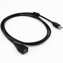 Black 1m USB Cable Male to Female USB 2.0 Extension Cable Extender Charger Line