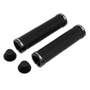 1 Pair Leather Bike Handlebar Grips Lock on Anti-slip Handle Bar Cover Black