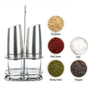 2 PCS Electric Pepper Mill Gravity Salt and Pepper Grinder Set with Metal S